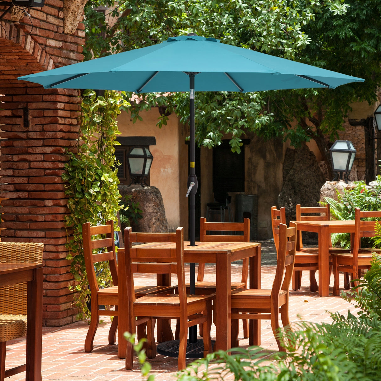 LIVOOSUN 9ft Patio Umbrella Outdoor Table Umbrella with Tilt and Crank