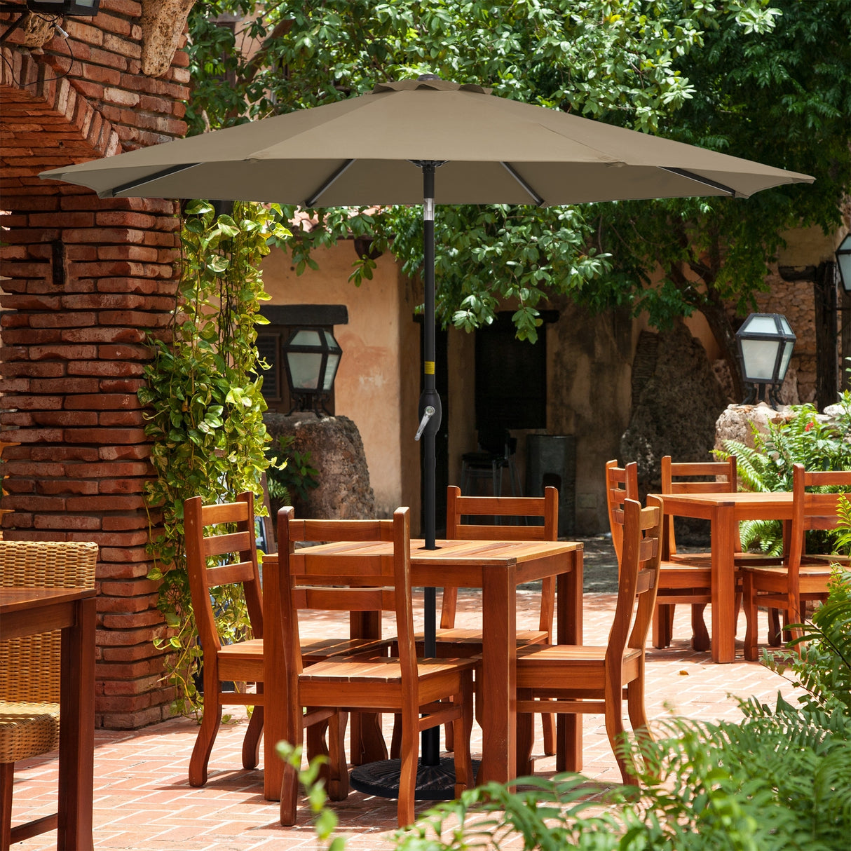 LIVOOSUN 9ft Patio Umbrella Outdoor Table Umbrella with Tilt and Crank