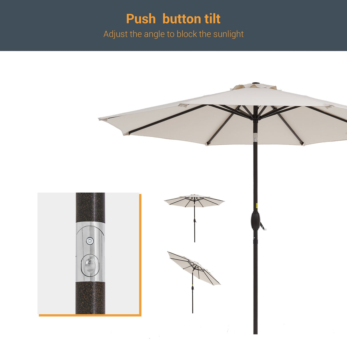 LIVOOSUN 9ft Patio Umbrella Outdoor Table Umbrella with Tilt and Crank