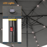 LIVOOSUN LED 10FT LED 3-layer Patio Umbrella with UPF50+, Tilt Function, and Wind-Resistant Design——Experience Outdoor Comfort