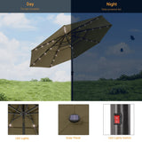 LIVOOSUN LED 10FT LED 3-layer Patio Umbrella with UPF50+, Tilt Function, and Wind-Resistant Design——Experience Outdoor Comfort