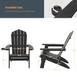 LIVOOSUN Outdoor Folding Adirondack Chair w/Cup Holder Set of 4
