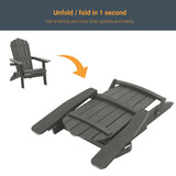 LIVOOSUN Outdoor Folding Adirondack Chair w/Cup Holder Set of 4