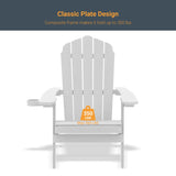LIVOOSUN Outdoor Folding Adirondack Chair w/Cup Holder,Fire Pit Chairs