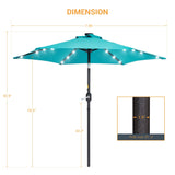 LIVOOSUN Patio 7.5 FT LED Market Umbrella,Table Umbrella w/Tilt Button