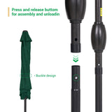 LIVOOSUN 7.5ft Steel Patio Market Umbrella Tilt System
