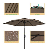 LIVOOSUN 7.5ft Steel Patio Market Umbrella Tilt System