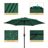 LIVOOSUN 7.5ft Steel Patio Market Umbrella Tilt System