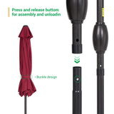 LIVOOSUN 7.5ft Steel Patio Market Umbrella Tilt System