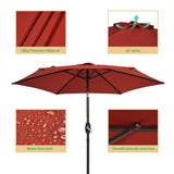 LIVOOSUN 7.5ft Steel Patio Market Umbrella Tilt System
