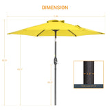 LIVOOSUN 7.5ft Steel Patio Market Umbrella Tilt System