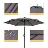 LIVOOSUN 7.5ft Steel Patio Market Umbrella Tilt System