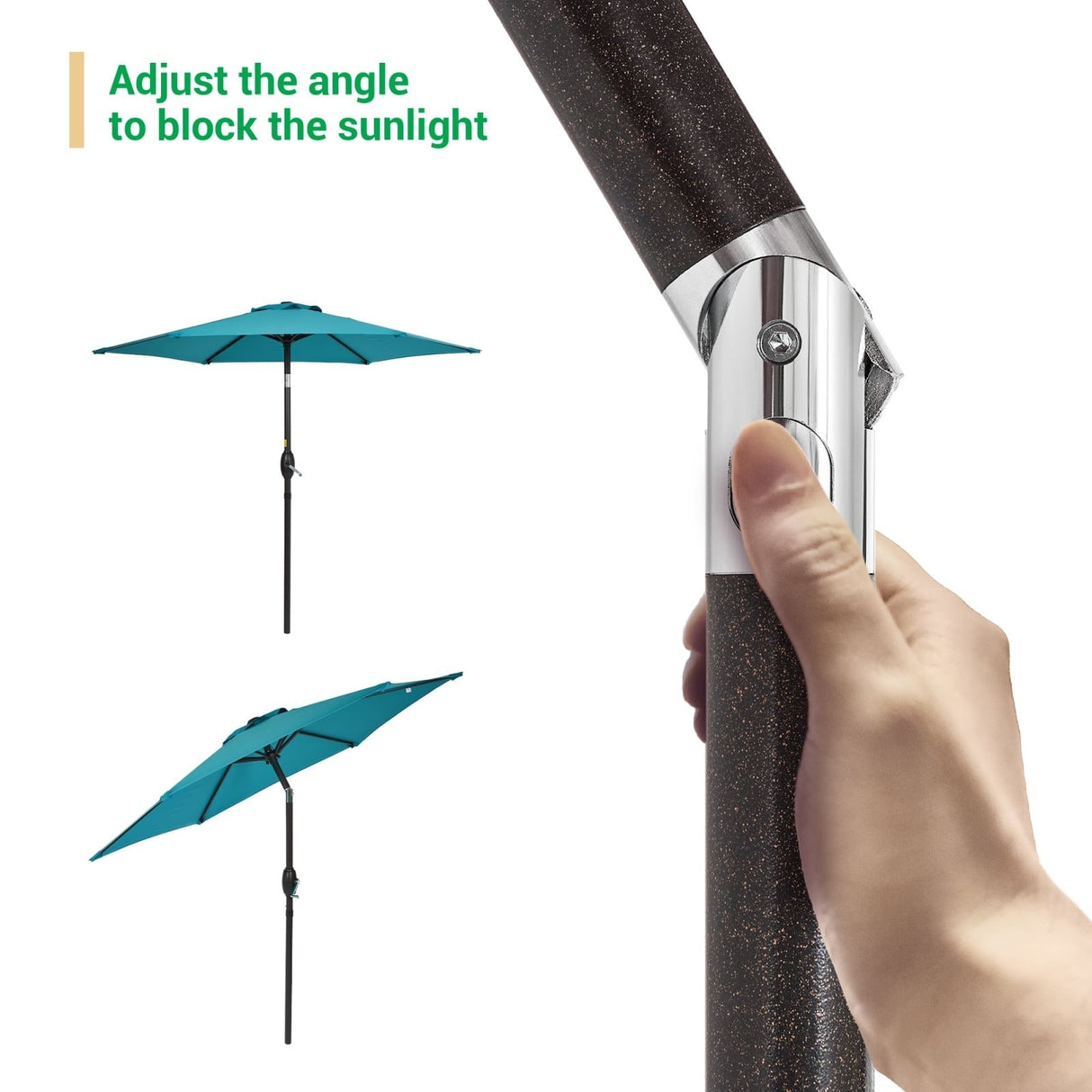 LIVOOSUN 7.5ft Steel Patio Market Umbrella Tilt System