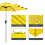 LIVOOSUN 7.5ft Steel Patio Market Umbrella Tilt System