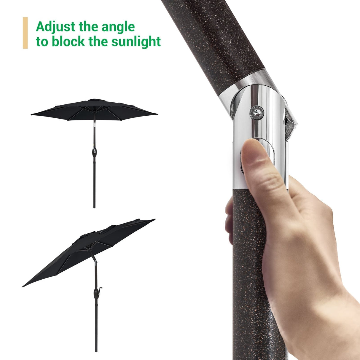 LIVOOSUN 7.5ft Steel Patio Market Umbrella Tilt System