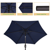 LIVOOSUN 7.5ft Steel Patio Market Umbrella Tilt System