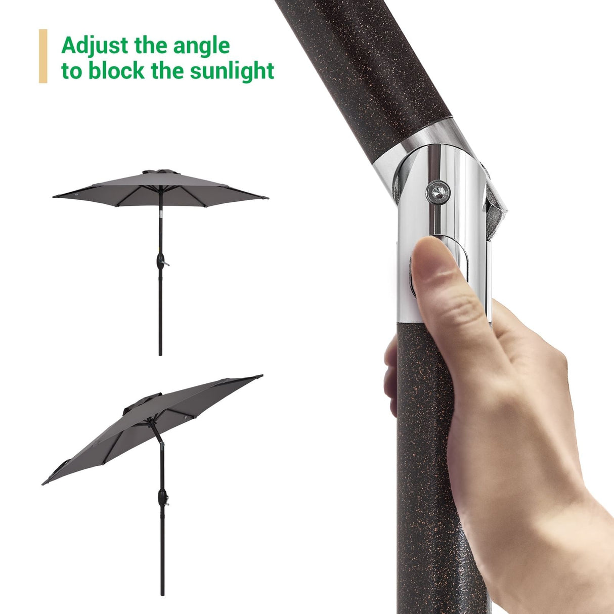 LIVOOSUN 7.5ft Steel Patio Market Umbrella Tilt System