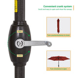 LIVOOSUN 7.5ft Steel Patio Market Umbrella Tilt System