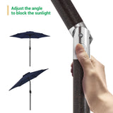 LIVOOSUN 7.5ft Steel Patio Market Umbrella Tilt System