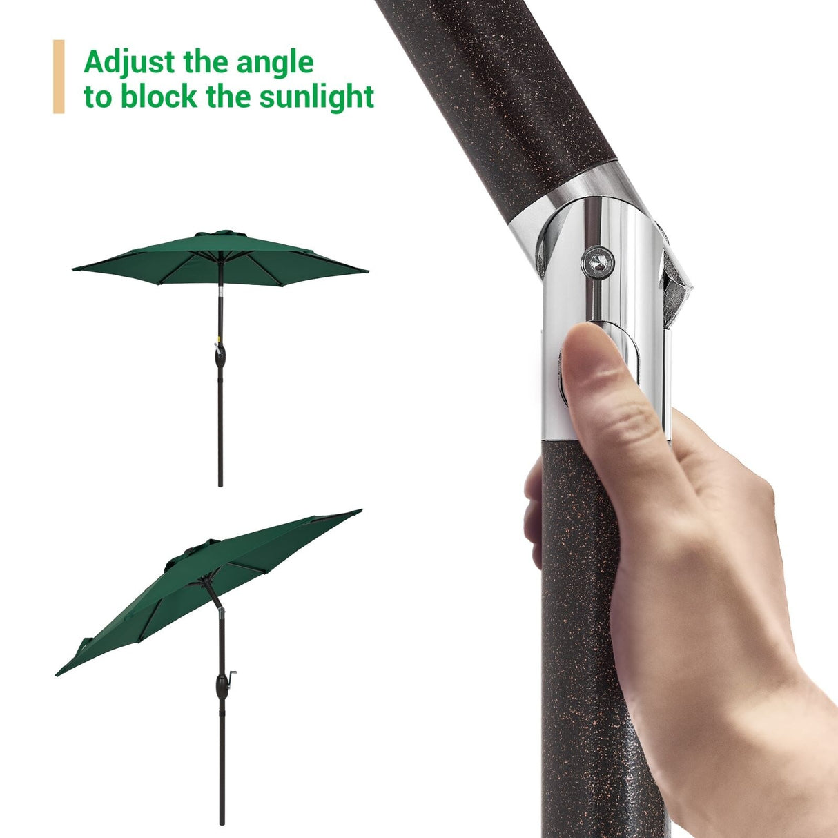LIVOOSUN 7.5ft Steel Patio Market Umbrella Tilt System