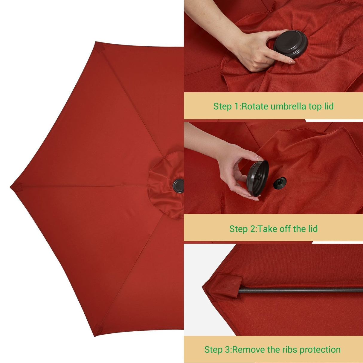 LIVOOSUN 7.5ft Steel Patio Market Umbrella Tilt System