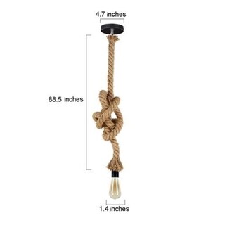 LNC 1-Light Ceiling Lights Rustic Pendant Lights Rope Pendant Lighting