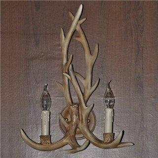 LNC 2-Light Resin Antler Wall Sconce Rustic Wall Lighting Candelabra Wall Lamps
