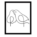LOVE BIRDS Black Framed Giclee Print By Kavka Designs