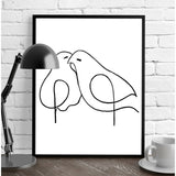 LOVE BIRDS Black Framed Giclee Print By Kavka Designs