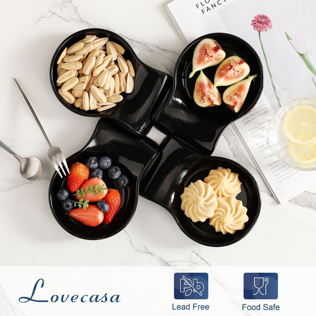 LOVECASA 2-Piece Porcelain Spoon Holder Utensil Rest for Kitchen - 5.5 " x 4.1"