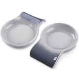 LOVECASA 2-Piece Porcelain Spoon Holder Utensil Rest for Kitchen - 5.5 " x 4.1"