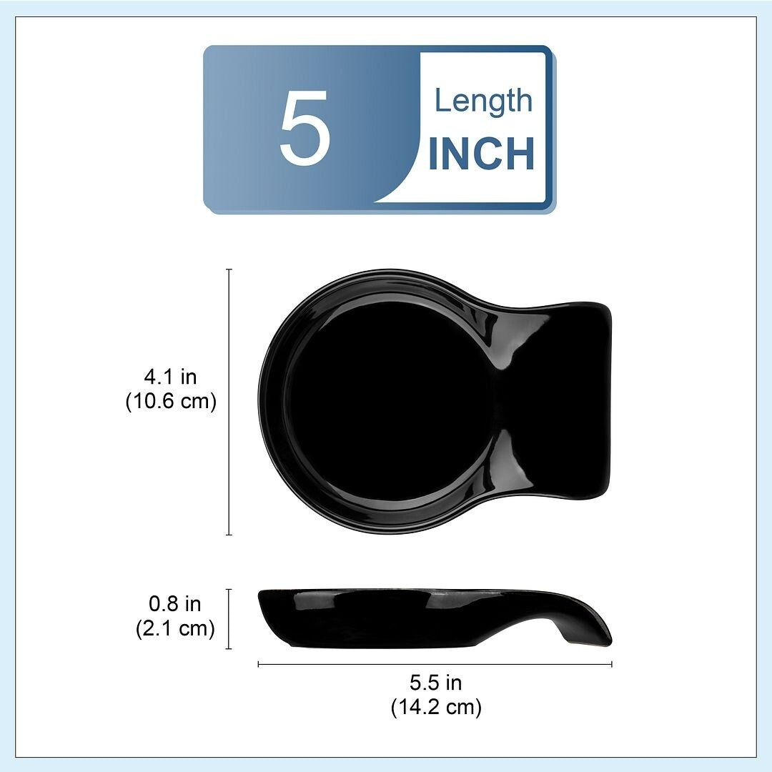 LOVECASA 2-Piece Porcelain Spoon Holder Utensil Rest for Kitchen - 5.5 " x 4.1"