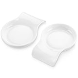 LOVECASA 2-Piece Porcelain Spoon Holder Utensil Rest for Kitchen - 5.5 " x 4.1"