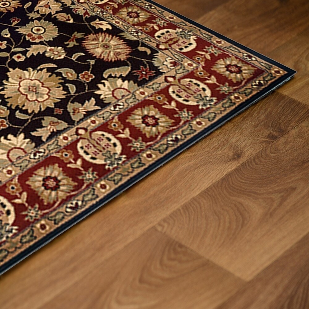 Sevita Black/ Red Olefin Area Rug - 5'1" x 7'5"/Surplus