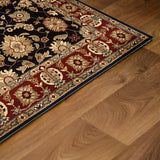 Sevita Black/ Red Olefin Area Rug - 5'1" x 7'5"/Surplus