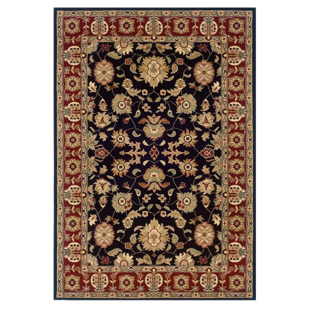Sevita Black/ Red Olefin Area Rug - 5'1" x 7'5"/Surplus