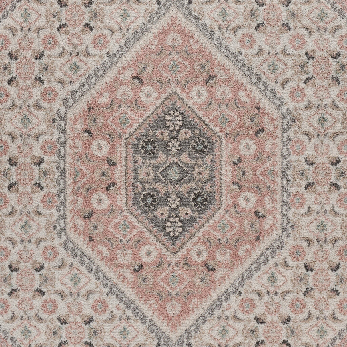 Sevita Gray and Blush Pink Oriental Area Rug