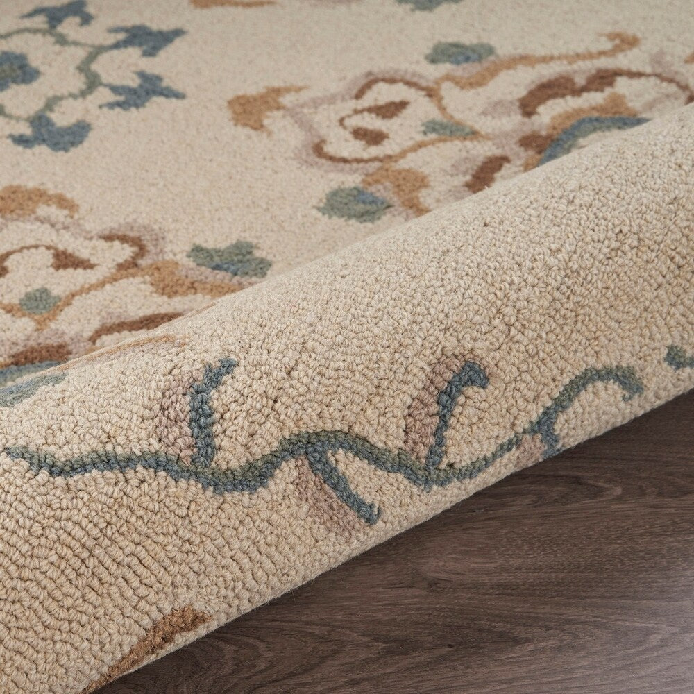 Sevita Hand Tufted Classic Husbandry Ivory Wool Rug - 6' Round/Surplus