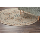 Sevita Hand Tufted Classic Husbandry Ivory Wool Rug - 6' Round/Surplus