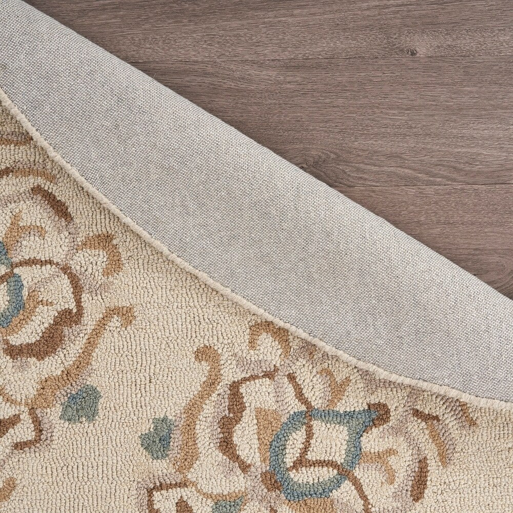 Sevita Hand Tufted Classic Husbandry Ivory Wool Rug - 6' Round/Surplus