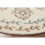 Sevita Hand Tufted Classic Husbandry Ivory Wool Rug - 6' Round/Surplus