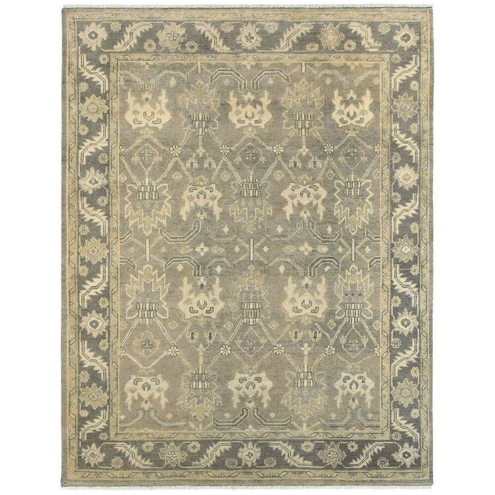 Sevita Hand Knotted Kareena Czarist Charcoal/ Gray Wool Rug - 9' x 12'/Surplus