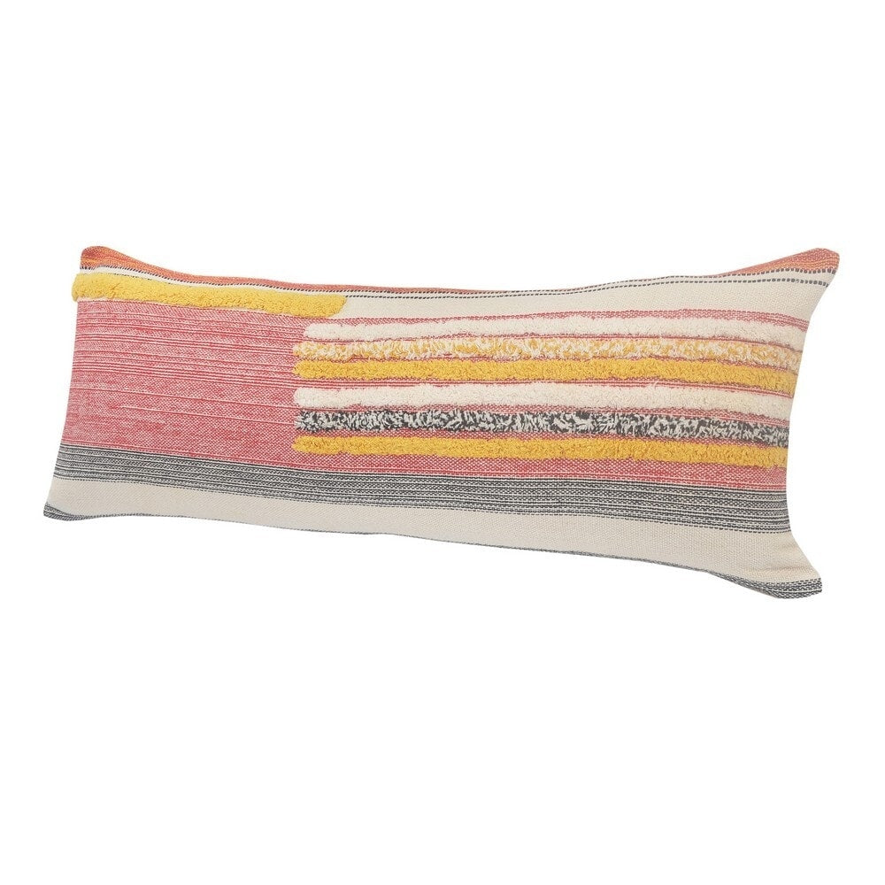 Sevita Multi-Lined Natural Cotton Throw Pillow 18 inch