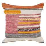 Sevita Multi-Lined Natural Cotton Throw Pillow 18 inch
