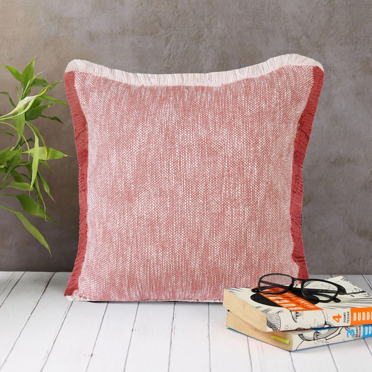 Sevita Two-Tone Cotton Fringe Throw Pillow
