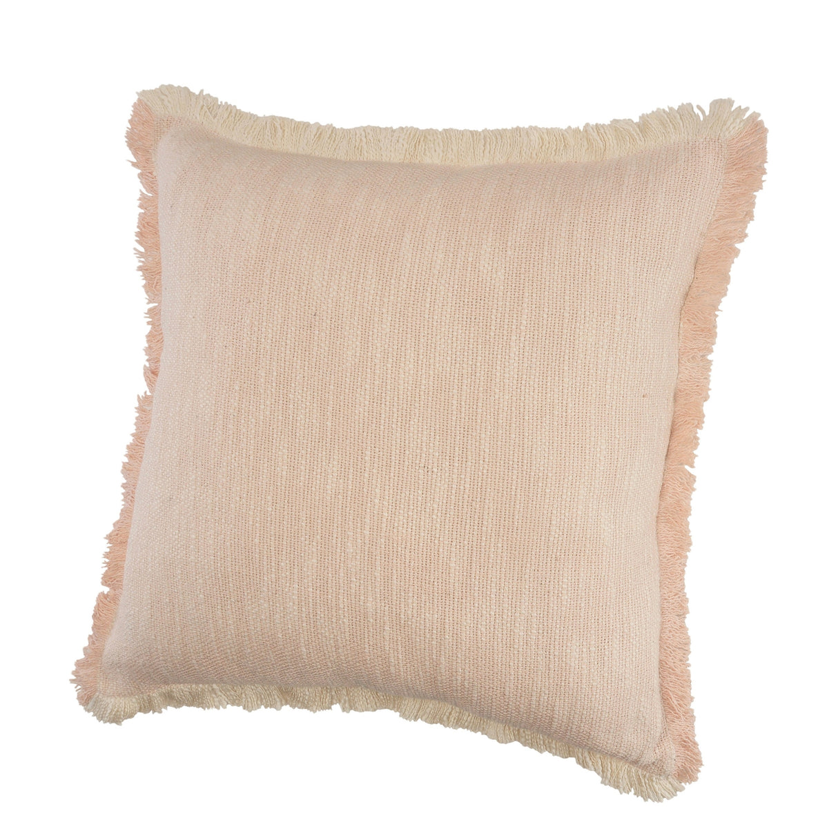 Sevita Two-Tone Cotton Fringe Throw Pillow