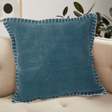 Sevita Vita Embroidered Edge Cotton Throw Pillow, Single or Set of 2