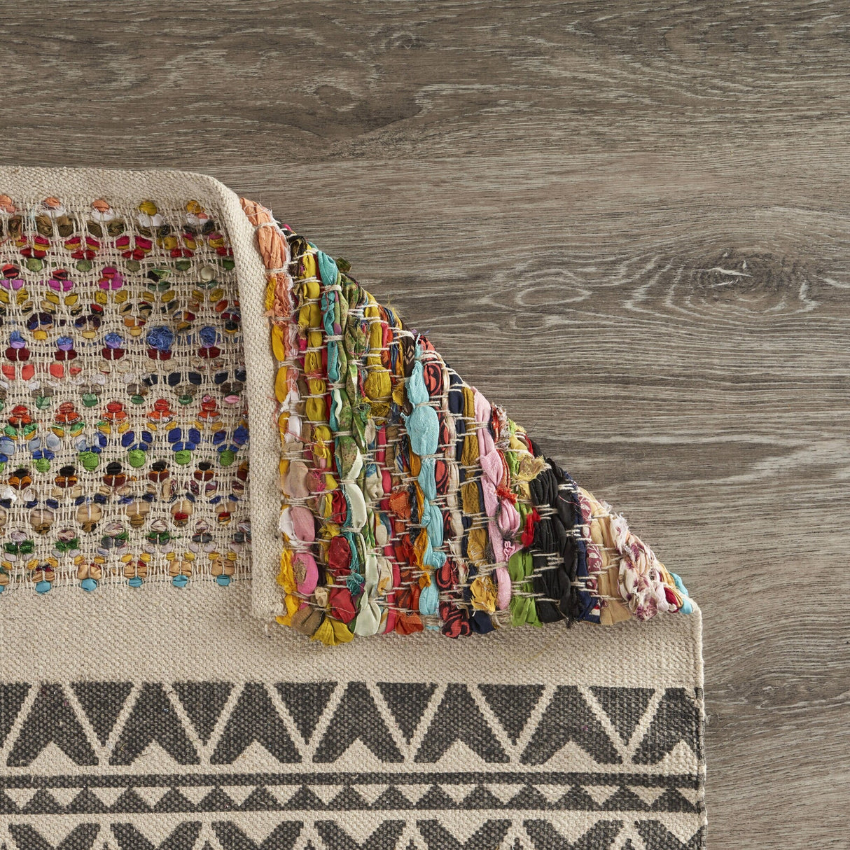 Sevita Geometric Chindi Area Rug