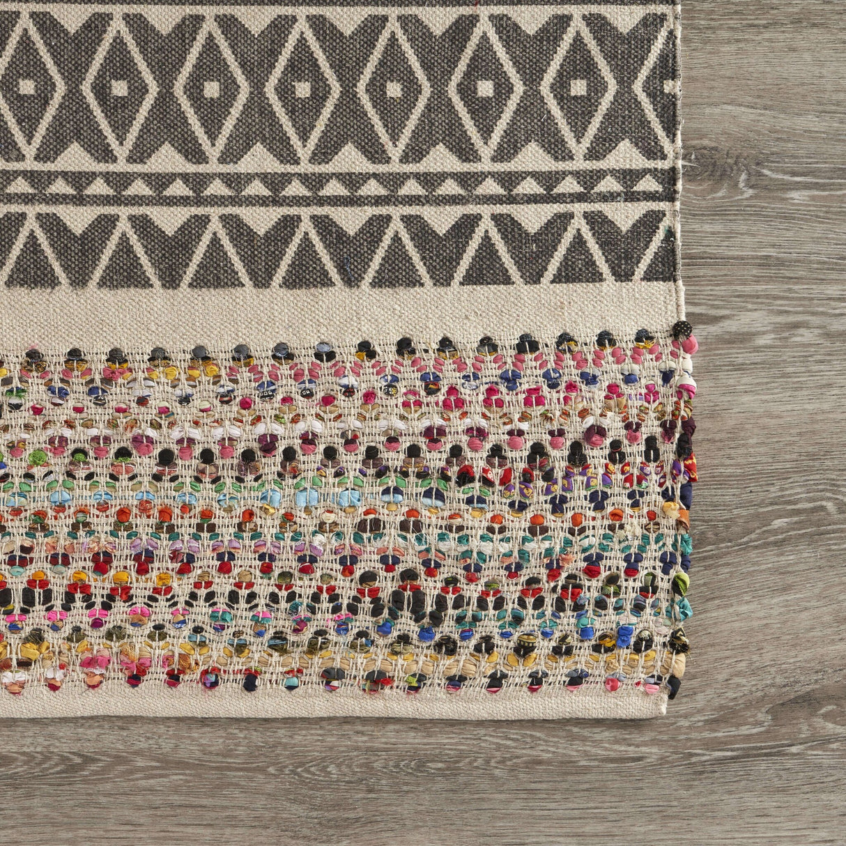 Sevita Geometric Chindi Area Rug