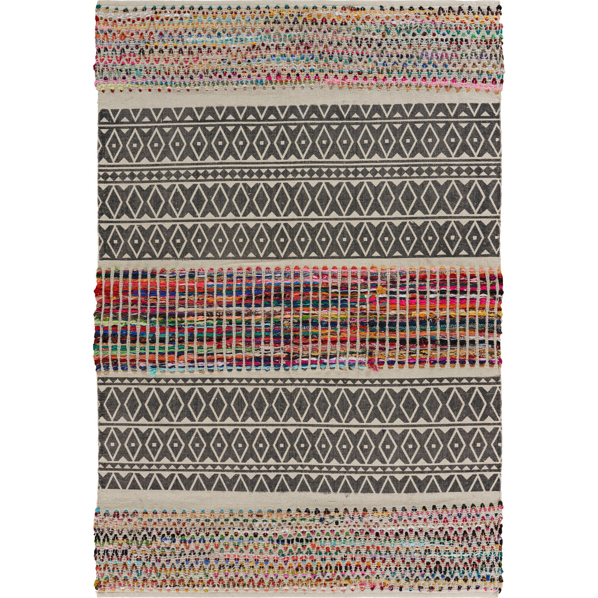 Sevita Geometric Chindi Area Rug